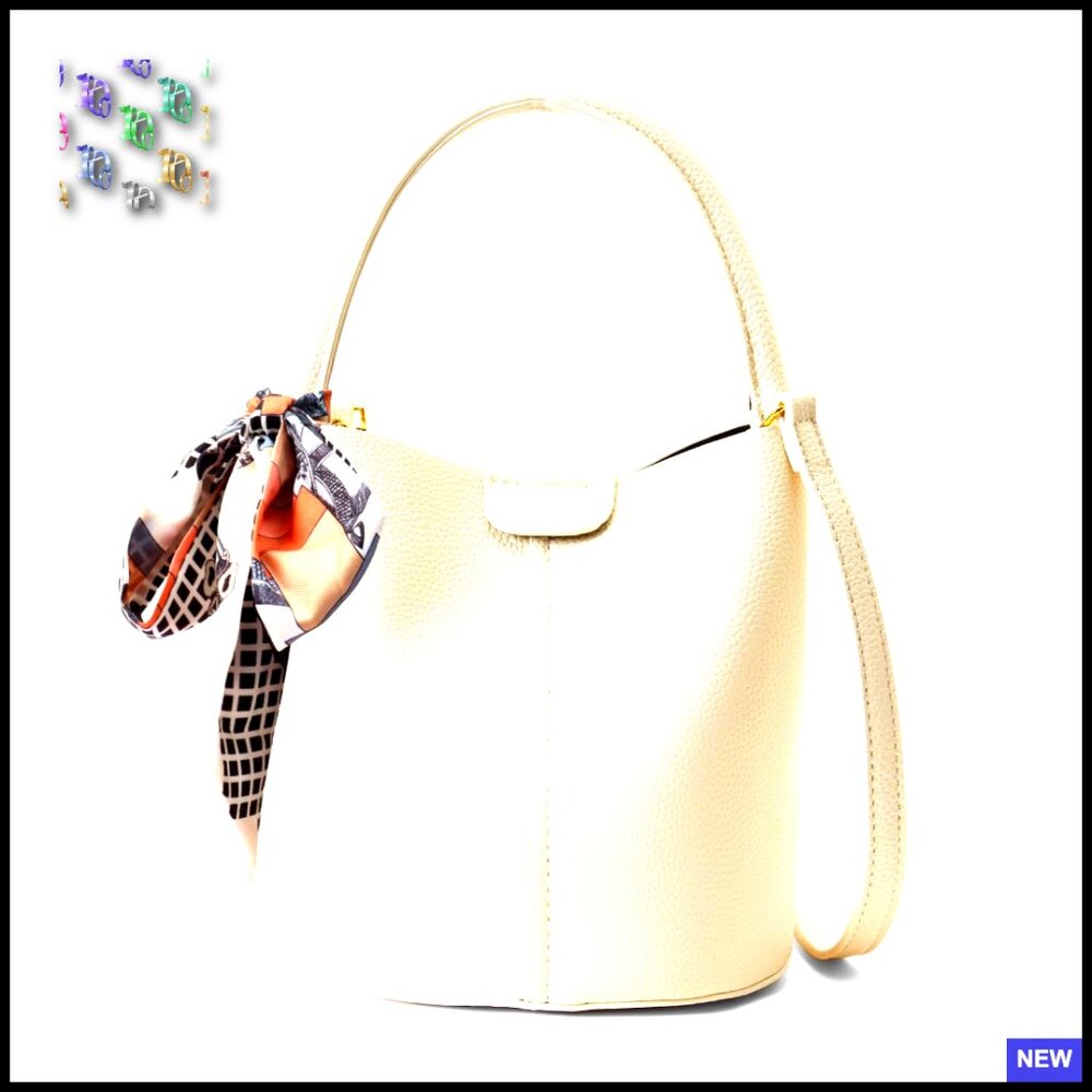 Mini Crossbody Bucket Bag Vegan Leather Adjustable Strap Elegant Chic Fashion